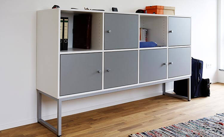 Designer-Sideboard in grau - weiß